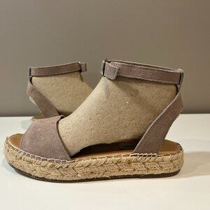 Steve Madden Leather/Suede Espadrille Sandals, Size 7.5